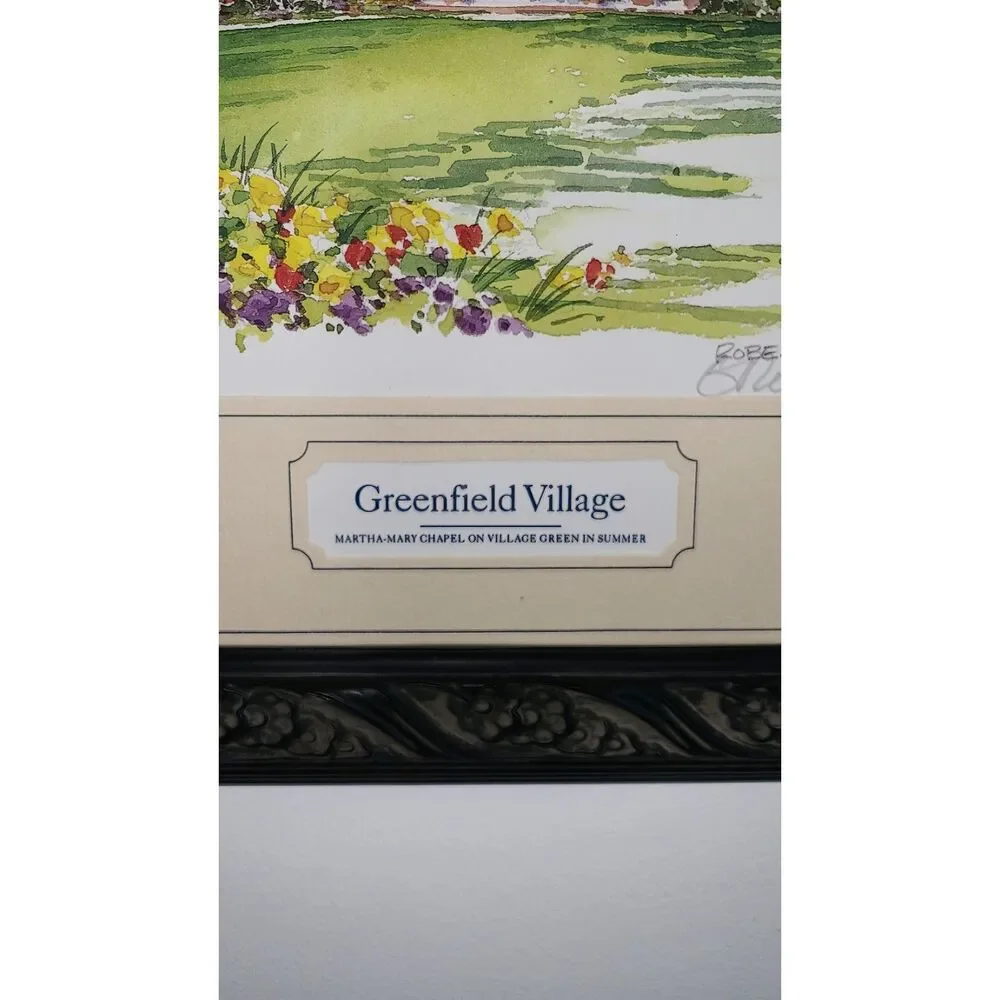 Signed Henry Ford Museum & Greenfield Village Watercolor Print By Gary Robertson